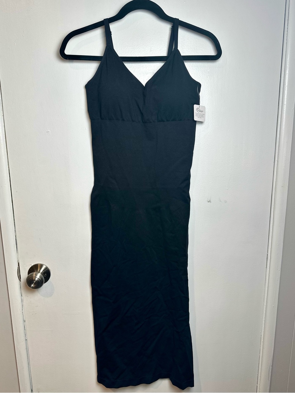 Black Slim Slip Dress with Adjustable Straps